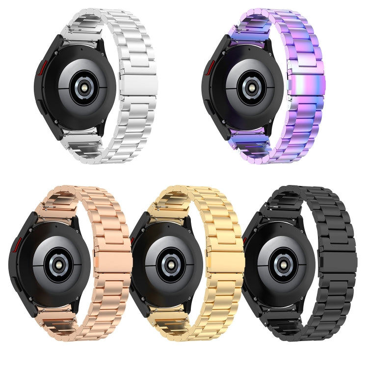 Three Bead Stainless Steel Metal Watch Strap, For Samsung Galaxy Watch Ultra 47mm / Ultra 2025, For Samsung Galaxy Watch FE 40mm, For Samsung Galaxy Watch 7 40 / 44mm