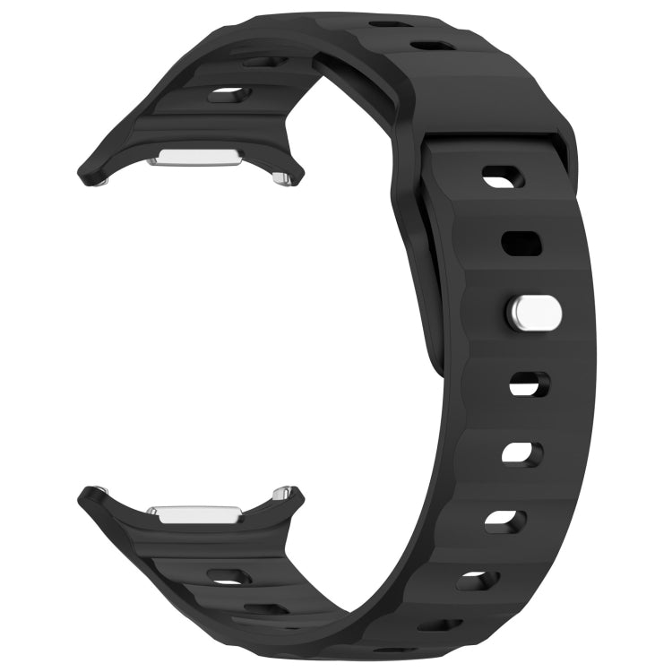 For Samsung Galaxy Watch Ultra 47mm Solid Color Reverse Buckle Silicone Watch Band, Black, White, Blue, Yellow, Light Gray, Dark Green, Cyan, Dark Blue, Starlight, Pink