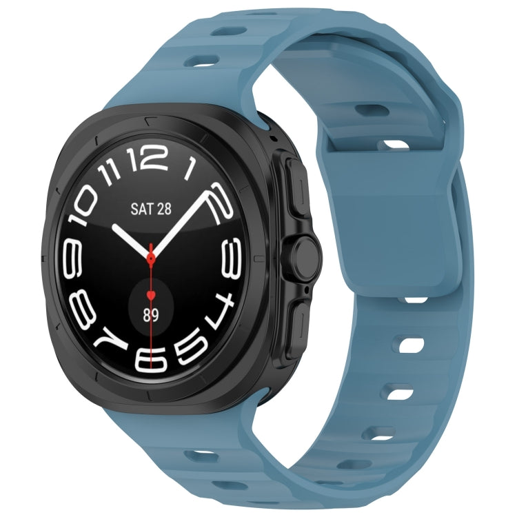 For Samsung Galaxy Watch Ultra 47mm Solid Color Reverse Buckle Silicone Watch Band, Black, White, Blue, Yellow, Light Gray, Dark Green, Cyan, Dark Blue, Starlight, Pink