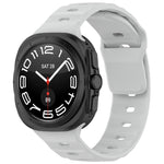 For Samsung Galaxy Watch Ultra 47mm Solid Color Reverse Buckle Silicone Watch Band, Black, White, Blue, Yellow, Light Gray, Dark Green, Cyan, Dark Blue, Starlight, Pink