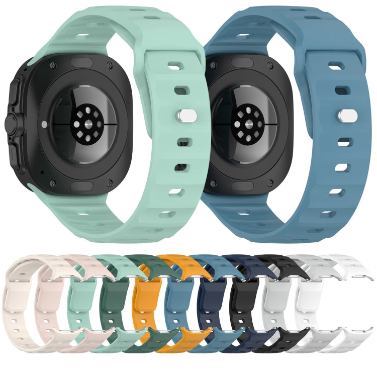 For Samsung Galaxy Watch Ultra 47mm Solid Color Reverse Buckle Silicone Watch Band, Black, White, Blue, Yellow, Light Gray, Dark Green, Cyan, Dark Blue, Starlight, Pink