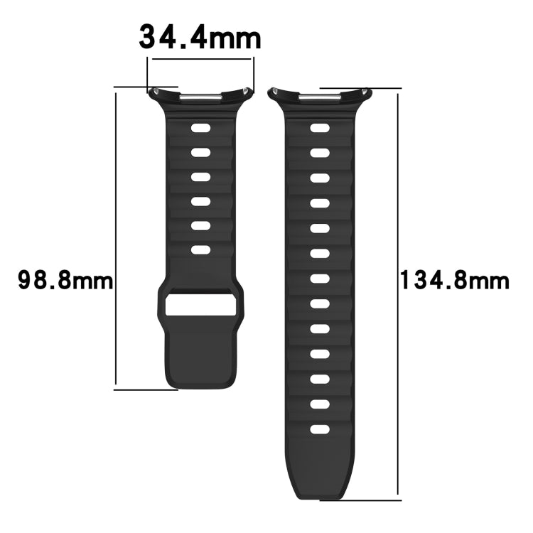 For Samsung Galaxy Watch Ultra 47mm Solid Color Reverse Buckle Silicone Watch Band, Black, White, Blue, Yellow, Light Gray, Dark Green, Cyan, Dark Blue, Starlight, Pink