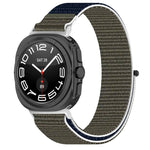 For Samsung Galaxy Watch Ultra 47mm Loop Nylon Hook and Loop Fastener Watch Band, Black, Blue Ocean, Rainbow, Seashell Color, Sea Blue, Gray Blue, Khaki Yellow, Dark Blue, Lime