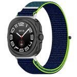 For Samsung Galaxy Watch Ultra 47mm Loop Nylon Hook and Loop Fastener Watch Band, Black, Blue Ocean, Rainbow, Seashell Color, Sea Blue, Gray Blue, Khaki Yellow, Dark Blue, Lime