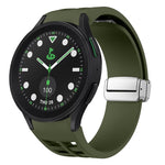 Richard Magnetic Folding Silver Buckle Silicone Watch Band, For Samsung Galaxy Watch FE 40mm, For Sansung Galaxy Watch 5 Pro Golf Edition, For Samsung Galaxy Watch 5 Golf Edition