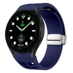 Richard Magnetic Folding Silver Buckle Silicone Watch Band, For Samsung Galaxy Watch FE 40mm, For Sansung Galaxy Watch 5 Pro Golf Edition, For Samsung Galaxy Watch 5 Golf Edition