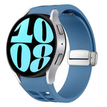 Richard Magnetic Folding Silver Buckle Silicone Watch Band, For Samsung Galaxy Watch 6 40 / 44mm, For Samsung Galaxy Watch 5 40 / 44mm, For Samsung Galaxy Watch 4 40 / 44mm