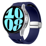 Richard Magnetic Folding Silver Buckle Silicone Watch Band, For Samsung Galaxy Watch 6 40 / 44mm, For Samsung Galaxy Watch 5 40 / 44mm, For Samsung Galaxy Watch 4 40 / 44mm