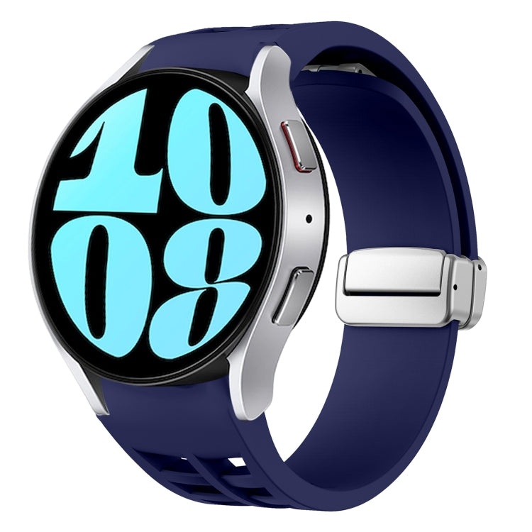 Richard Magnetic Folding Silver Buckle Silicone Watch Band, For Samsung Galaxy Watch 6 40 / 44mm, For Samsung Galaxy Watch 5 40 / 44mm, For Samsung Galaxy Watch 4 40 / 44mm