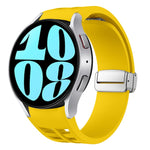 Richard Magnetic Folding Silver Buckle Silicone Watch Band, For Samsung Galaxy Watch 6 40 / 44mm, For Samsung Galaxy Watch 5 40 / 44mm, For Samsung Galaxy Watch 4 40 / 44mm