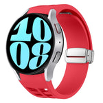 Richard Magnetic Folding Silver Buckle Silicone Watch Band, For Samsung Galaxy Watch 6 40 / 44mm, For Samsung Galaxy Watch 5 40 / 44mm, For Samsung Galaxy Watch 4 40 / 44mm