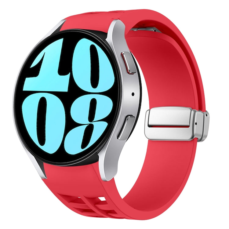 Richard Magnetic Folding Silver Buckle Silicone Watch Band, For Samsung Galaxy Watch 6 40 / 44mm, For Samsung Galaxy Watch 5 40 / 44mm, For Samsung Galaxy Watch 4 40 / 44mm