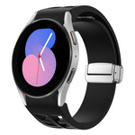 Richard Magnetic Folding Silver Buckle Silicone Watch Band, For Samsung Galaxy Watch 6 40 / 44mm, For Samsung Galaxy Watch 5 40 / 44mm, For Samsung Galaxy Watch 4 40 / 44mm
