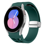 Richard Magnetic Folding Silver Buckle Silicone Watch Band, For Samsung Galaxy Watch 6 40 / 44mm, For Samsung Galaxy Watch 5 40 / 44mm, For Samsung Galaxy Watch 4 40 / 44mm