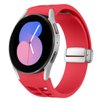 Richard Magnetic Folding Silver Buckle Silicone Watch Band, For Samsung Galaxy Watch 6 40 / 44mm, For Samsung Galaxy Watch 5 40 / 44mm, For Samsung Galaxy Watch 4 40 / 44mm
