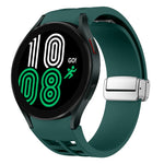 Richard Magnetic Folding Silver Buckle Silicone Watch Band, For Samsung Galaxy Watch 6 40 / 44mm, For Samsung Galaxy Watch 5 40 / 44mm, For Samsung Galaxy Watch 4 40 / 44mm