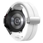 Richard Magnetic Folding Silver Buckle Silicone Watch Band, For Samsung Galaxy Watch 4 Classic 42 / 46mm