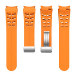 Richard Magnetic Folding Silver Buckle Silicone Watch Band, For Samsung Galaxy Watch 4 Classic 42 / 46mm