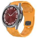 Football Texture Reverse Buckle Silicone Watch Band, For Samsung Galaxy Watch 6 44mm, For Samsung Galaxy Watch 6 40mm, For Samsung Galaxy Watch 6 Classic 43mm, For Samsung Galaxy watch 5 Pro Golf Edition