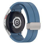Magnetic Folding Silver Buckle Silicone Watch Band, For Samsung Galaxy Watch FE 40mm, For Samsung Galaxy Watch7 40 / 44mm