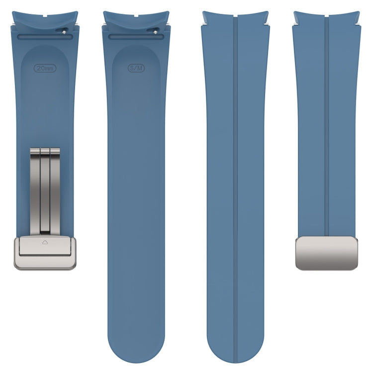 Magnetic Folding Silver Buckle Silicone Watch Band, For Samsung Galaxy Watch FE 40mm, For Samsung Galaxy Watch7 40 / 44mm