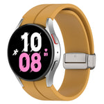 Magnetic Folding Silver Buckle Silicone Watch Band, For Samsung Galaxy Watch FE 40mm, For Samsung Galaxy Watch7 40 / 44mm