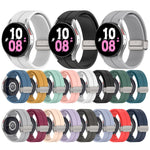 Magnetic Folding Silver Buckle Silicone Watch Band, For Samsung Galaxy Watch FE 40mm, For Samsung Galaxy Watch7 40 / 44mm