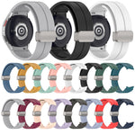 Magnetic Folding Silver Buckle Silicone Watch Band, For Samsung Galaxy Watch FE 40mm, For Samsung Galaxy Watch7 40 / 44mm