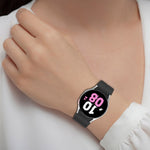 Magnetic Folding Silver Buckle Silicone Watch Band, For Samsung Galaxy Watch FE 40mm, For Samsung Galaxy Watch7 40 / 44mm