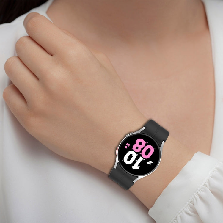 Magnetic Folding Silver Buckle Silicone Watch Band, For Samsung Galaxy Watch FE 40mm, For Samsung Galaxy Watch7 40 / 44mm