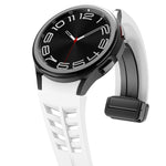 Richard Magnetic Folding Black Buckle Silicone Watch Band, Fof Samsung Galaxy Watch FE 40mm, For Samsung Galaxy Watch 7 40 / 44mm, For Samsung Galaxy Watch 6 class 43 / 47mmic