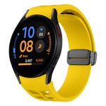 Richard Magnetic Folding Black Buckle Silicone Watch Band, Fof Samsung Galaxy Watch FE 40mm, For Samsung Galaxy Watch 7 40 / 44mm, For Samsung Galaxy Watch 6 class 43 / 47mmic