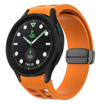 Richard Magnetic Folding Black Buckle Silicone Watch Band, For Samsung Galaxy Watch 6 40 / 44mm, For Sansung Galaxy Watch 5 Pro Golf Edition, For Samsung Galaxy Watch 5 Golf Edition