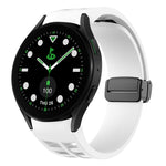 Richard Magnetic Folding Black Buckle Silicone Watch Band, For Samsung Galaxy Watch 6 40 / 44mm, For Sansung Galaxy Watch 5 Pro Golf Edition, For Samsung Galaxy Watch 5 Golf Edition