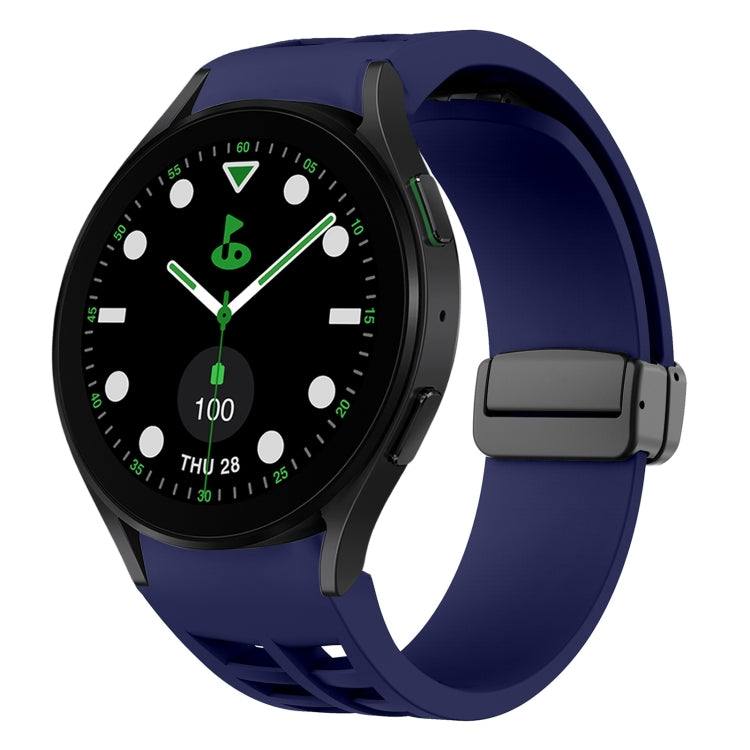 Richard Magnetic Folding Black Buckle Silicone Watch Band, For Samsung Galaxy Watch 6 40 / 44mm, For Sansung Galaxy Watch 5 Pro Golf Edition, For Samsung Galaxy Watch 5 Golf Edition