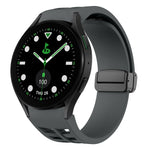 Richard Magnetic Folding Black Buckle Silicone Watch Band, For Samsung Galaxy Watch 6 40 / 44mm, For Sansung Galaxy Watch 5 Pro Golf Edition, For Samsung Galaxy Watch 5 Golf Edition