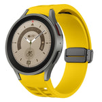 Richard Magnetic Folding Black Buckle Silicone Watch Band, For Samsung Galaxy Watch 5 40 / 44mm, For Sansung Galaxy Watch 5 Pro 45mm, Fou Samsung Galaxy Watch 4 40 / 44mm