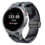 Richard Magnetic Folding Black Buckle Silicone Watch Band, Fof Samsung Galaxy Watch FE 40mm, For Samsung Galaxy Watch 7 40 / 44mm, For Samsung Galaxy Watch 6 class 43 / 47mmic