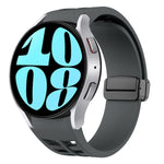 Richard Magnetic Folding Black Buckle Silicone Watch Band, For Samsung Galaxy Watch 6 40 / 44mm, For Sansung Galaxy Watch 5 Pro Golf Edition, For Samsung Galaxy Watch 5 Golf Edition