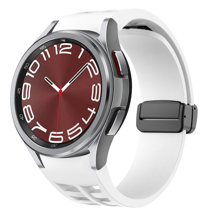 Richard Magnetic Folding Black Buckle Silicone Watch Band, Fof Samsung Galaxy Watch FE 40mm, For Samsung Galaxy Watch 7 40 / 44mm, For Samsung Galaxy Watch 6 class 43 / 47mmic