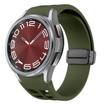 Richard Magnetic Folding Black Buckle Silicone Watch Band, Fof Samsung Galaxy Watch FE 40mm, For Samsung Galaxy Watch 7 40 / 44mm, For Samsung Galaxy Watch 6 class 43 / 47mmic