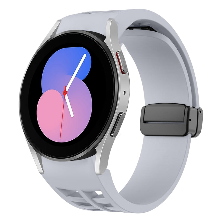 Richard Magnetic Folding Black Buckle Silicone Watch Band, For Samsung Galaxy Watch 5 40 / 44mm, For Sansung Galaxy Watch 5 Pro 45mm, Fou Samsung Galaxy Watch 4 40 / 44mm