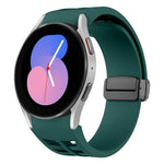 Richard Magnetic Folding Black Buckle Silicone Watch Band, For Samsung Galaxy Watch 5 40 / 44mm, For Sansung Galaxy Watch 5 Pro 45mm, Fou Samsung Galaxy Watch 4 40 / 44mm