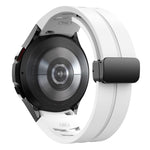 Richard Magnetic Folding Black Buckle Silicone Watch Band, For Samsung Galaxy Watch 4 classic 42 / 46mm