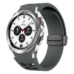 Richard Magnetic Folding Black Buckle Silicone Watch Band, For Samsung Galaxy Watch 4 classic 42 / 46mm