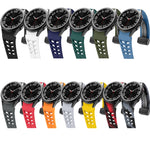 Richard Magnetic Folding Black Buckle Silicone Watch Band, For Samsung Galaxy Watch 4 classic 42 / 46mm