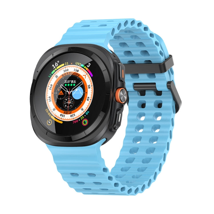 Ocean Dual Row Hole Silicone Watch Band, For Samsung Galaxy Watch Ultra 47mm / Ultra 2025