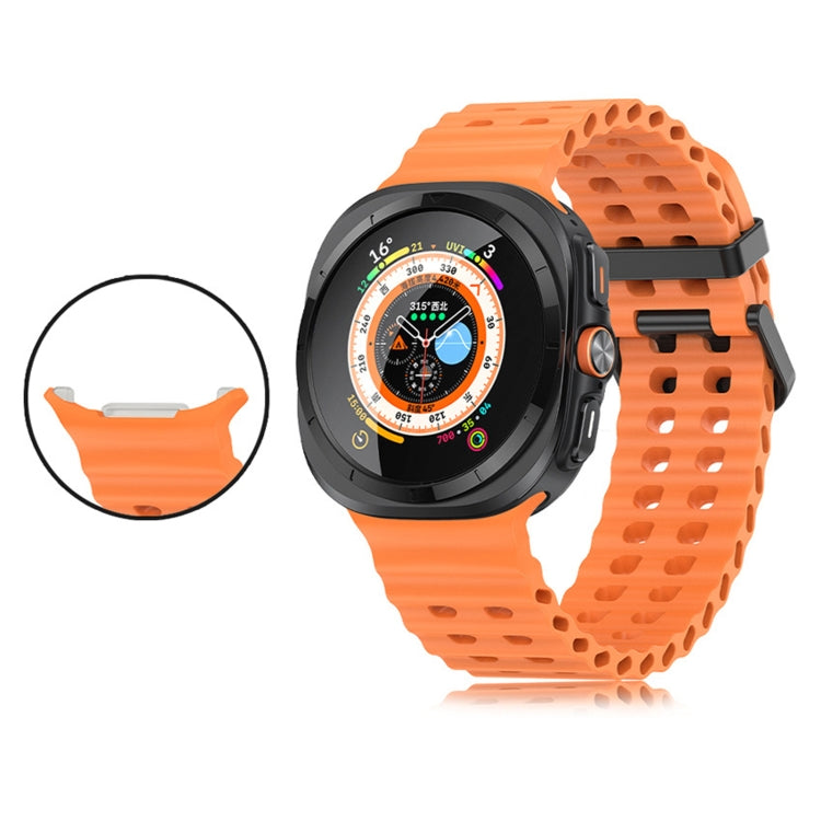 Ocean Dual Row Hole Silicone Watch Band, For Samsung Galaxy Watch Ultra 47mm / Ultra 2025