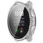Single Row Diamond PC + Tempered Film Integrated Watch Protective Case, For Samsung Galaxy Watch 7 44mm, For Samsung Galaxy Watch 7 40mm