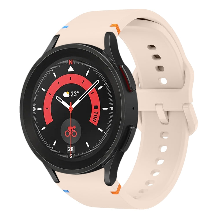 Flat Sewing Design Silicone Watch Band, For Sansung Galaxy Watch5 Pro 45mm, Fou Samsung Galaxy Watch 4 40 / 44mm, For Samsung Galaxy Watch 4 Classic 42 / 46mm